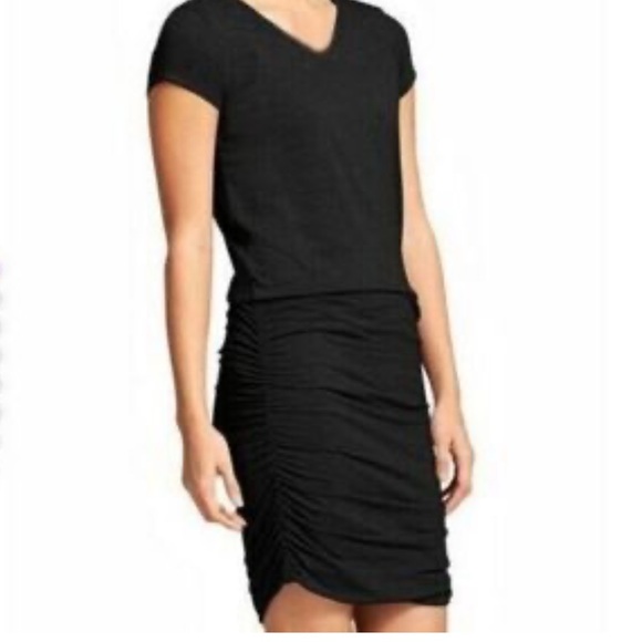 Athleta Dresses & Skirts - Athleta NWT Classic Tee Black V-Neck Dress long sz med women’s